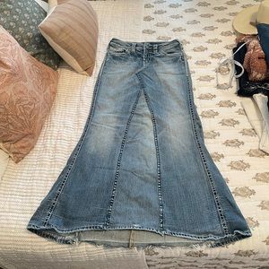 Custom made denim maxi skirt